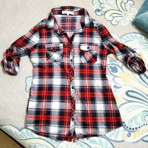 Eden & Olivia plaid button down